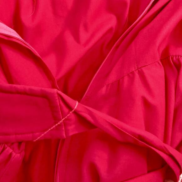 Vintage Square Dance Dress Red Lace Yoke Hand Sewn Circle Skirt Rockabilly - Picture 10 of 13